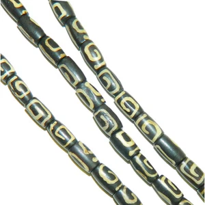 6X10mm Painted Tube Genuine Natural Bone, Loose Beads, Aprx 8" Loose Strand - Picture 1 of 1