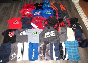 Boys 32 Pc Lot Sz 5 6 7 Shirts Pants Shorts Jackets UNDER ARMOUR NIKE ADIDAS - Picture 1 of 21