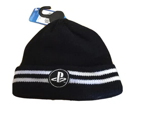 Kids TU PLAYSTATION Beanie Hat Black White Stripe Logo Choose Select Size BNWTS - Picture 1 of 4