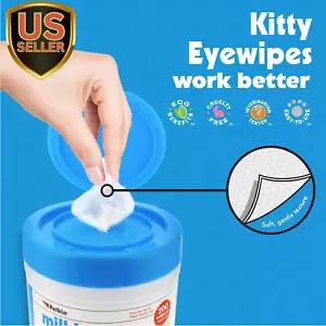 Kitty Eye Wipes, 40 Moist Wipes - Gentle Eye Cleaning Wipes Remove Dirt, Disc... - Picture 1 of 7