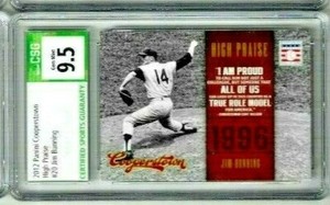 2012 Panini Cooperstown Jim Bunning High Praise CSG 9.5