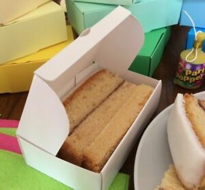 50 or 25 White Single Slice Wedding • Party Cake Boxes • BARGAIN Favour Boxes