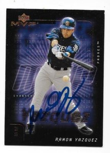 RAMON VAZQUEZ 2002 UPPER DECK AUTOGRAPHED SIGNED # 248 SAN DIEGO PADRES