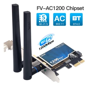 Desktop PC PCI-E WiFi Bluetooth Card 1200Mbps Dual Band Wireless Network Adapter - Picture 1 of 9