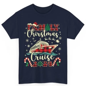 Family Christmas Cruise 2024 Family Matching Unisex Cotton T-Shirt - Picture 1 of 4
