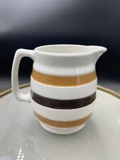 Vtg Republic of Ireland Carrigaline Pottery Creamer Circa 1950 Brown Banded 4”