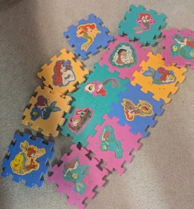 Disney Little Mermaid 13 Piece Floor Foam Pop Out Puzzle Mat Play Game Toy 3+ - Picture 1 of 6