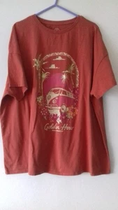 George Ladies Rust Volkswagen Print Short Sleeve T-Shirt Top - Size 22 - Picture 1 of 6