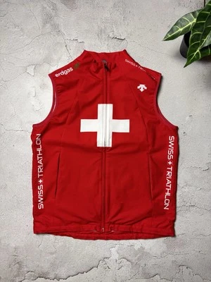 Chaleco cortavientos DESCENTE hombre ciclismo triatlón suizo talla L hecho en Japón Foto 1 de 4