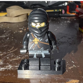LEGO Black Ninjago Minifigure Plastic Figure Cole  (Authentic) 2112
