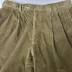 J Peterman Hose Herren 36x26 braun Cord weit Wale Plissee Portugal Hosenträger - Bild 1 von 11