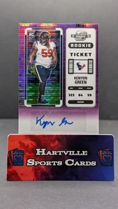 2022 Panini Contenders Optic Kenyon Green - Rookie Ticket Auto Purple Pulsar /21 - Picture 1 of 2