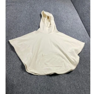 Women's Cream Color Pullover Poncho Hooded Cropped Sleeveless Size L(12-14) - Picture 1 of 12
