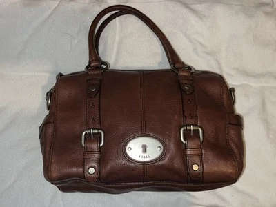 Fossil Maddox Soft Brown Leather Satchel Shoulder Bag - Image 1 of 4