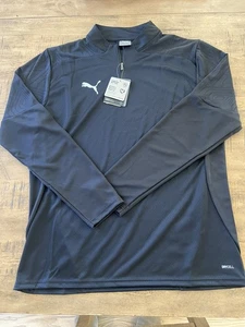 NWT Men's PUMA Dry Cell Black 1/4" Zip Golf Pullover Long Sleeve  - Picture 1 of 6
