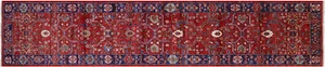 Tappeto rosso 2' 8" x 13' 5" Runner Heriz Serapi fatto a mano - Q23314 - Foto 1 di 7