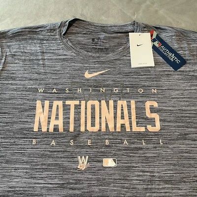 Washington Nationals Shirt Nike City Connect Mens Velocity Practice Performance - Image 1 of 4