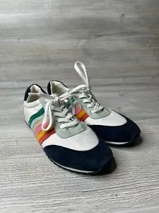 Boden Womens 39/8.5 Sneakers Rainbow Stripe Lace Up Trainer Shoes Pride A0409-39 - Picture 1 of 6