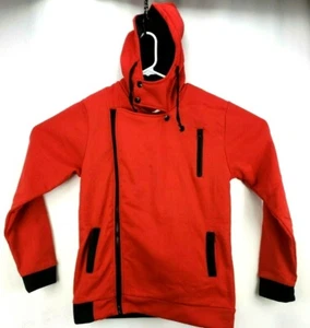 Qiaoyishi Sport Vogue Men's Jacket Size M Long Sleeve Full Zip Red/Black Hodded - Picture 1 of 6