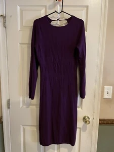 Victoria’s Secret Open Back Cashmere/Silk Dress Sz Large -Eggplant/Purple - Picture 1 of 7