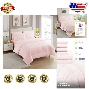 Complete 7 Piece Twin XL Bedding Set - Soft Down Alternative Comforter & Sheets - Picture 1 of 8