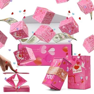 Surprise Gift Box Explosion Pink Lovers Companion Gift Boxes Folding Bouncing... - Picture 1 of 7