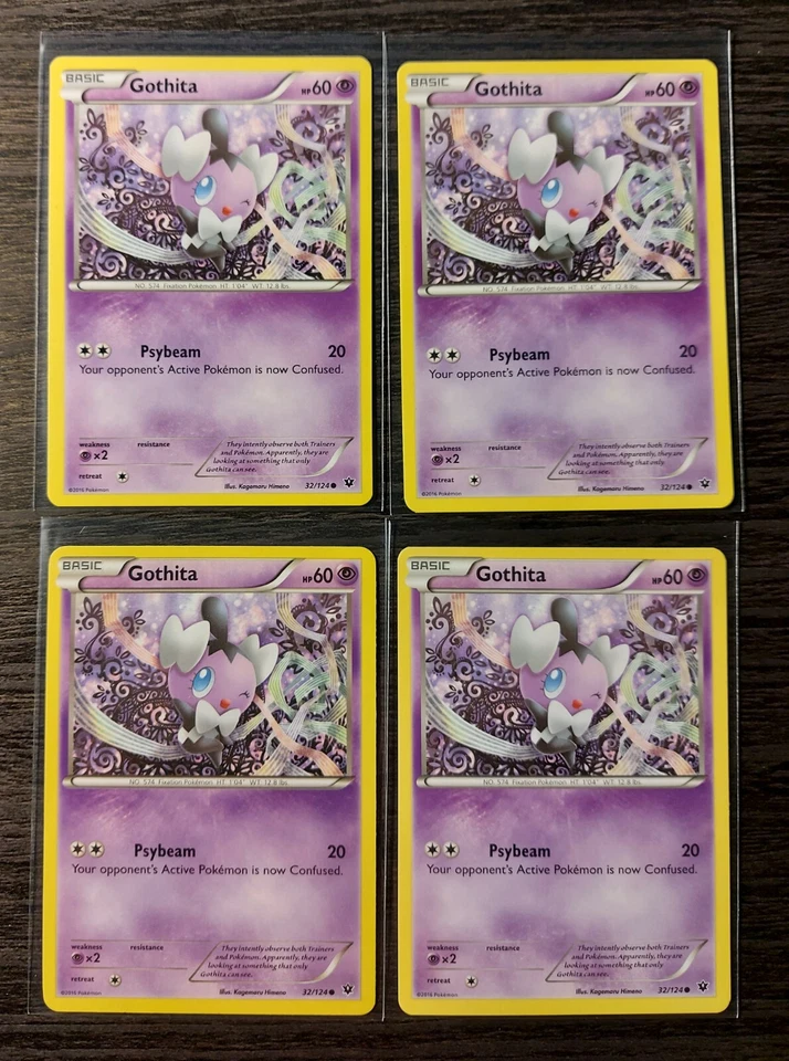 4x Gothita 32/124 Pokemon card XY Fates Collide common NM - Image 1 of 1