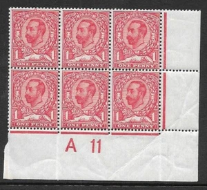 sg329(i) 1d Scarlet variety 'white scratch to left of lions face' UNMOUNTED MINT - Picture 1 of 1