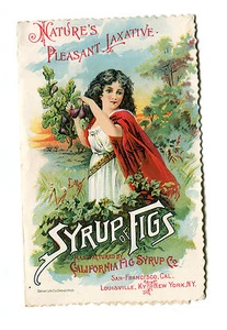 Folleto publicitario victoriano JARABE DE HIGOS Figura jarabe San Francisco - Imagen 1 de 3