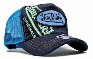 Authentic Vintage New Von Dutch Denim Signature Blue Mesh Cap Hat Snapback