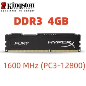 HyperX FURY DDR3 4GB 1600 MHz PC3-12800 Desktop RAM Memory DIMM 1pcs 4GB 1600MHz - Picture 1 of 7