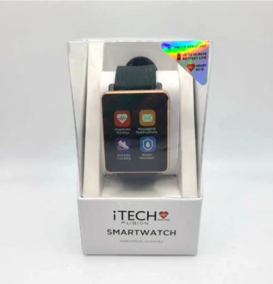 iTech Fusion Smart Watch - Rose Gold Face, Android & iOS Compatible
