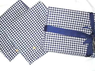 DANIEL CREMIEUX KERRY BLUE & WHITE CHECKS (3P) KING/CALIFORNIA KING DUVET SET - Image 1 of 4