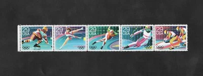 Stamps. USA. 1992 Winter Olympics. Plate Block of 5. MNH - Image 1 of 2