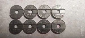 Lot of 8 Israeli vintage public telephone tokens - asimon, years 1966, 1981-1982 - Picture 1 of 2