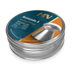 H&N Baracuda 8 Air Gun Pellets .177 Air Rifle Pistol Target Shooting 500 Tin - Picture 1 of 3