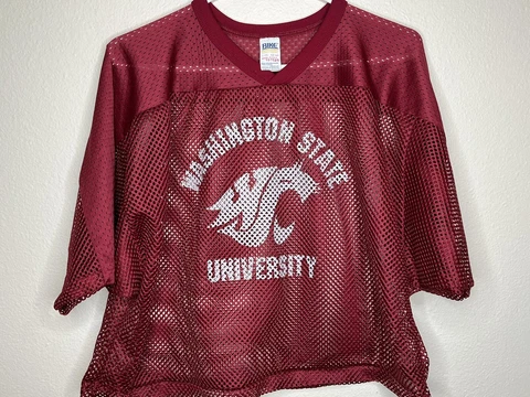 Vintage Men’s Medium Washington State Cougars WSU Mesh Crop Football NCAA Jersey Cover