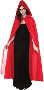 Red Hooded Cape With Tulle Overlay - Picture 1 of 1