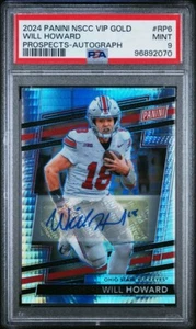 Will Howard 2024 Panini National VIP Prospects Auto Hyper Prizm #/18 PSA 9 MINT - Bild 1 von 3