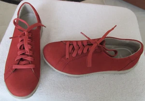 NEW DANSKO Leela Lace Up Sneaker Womens 36 5.5 -6 Red Chili Nubuck Athletic Shoe - Picture 1 of 7