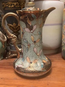 Lovely Hand Painted Nippon Coffee Pot Enameled Maple Tree Seeds Design - Picture 1 of 20