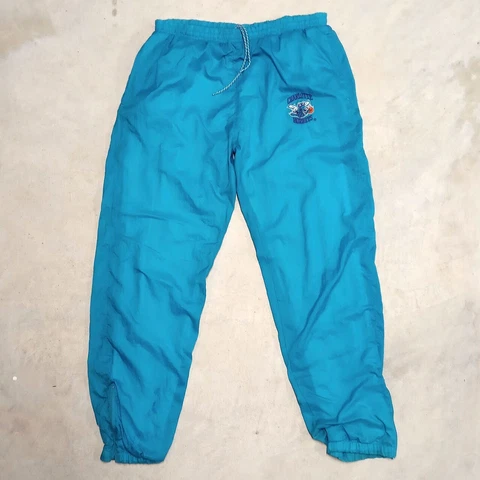 Vintage 90s Charlotte Hornets NBA Lined Drawstring Trackpants - Size Large Cover