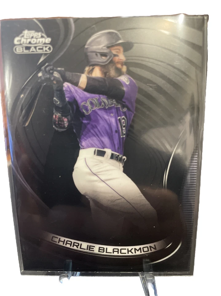 2022 Topps Chrome Black Charlie Blackmon #26 Colorado Rockies - Image 1 of 2