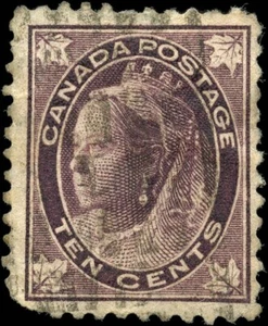 Canada Used F+ 10c Scott #73 1897 Queen Victoria Maple Leaf Stamp - Bild 1 von 2