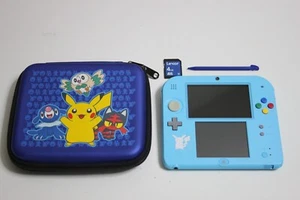 Nintendo 2DS Console Pokemon Sun Moon Light Blue Edition and Pouch Japanese Ver. - Picture 1 of 19