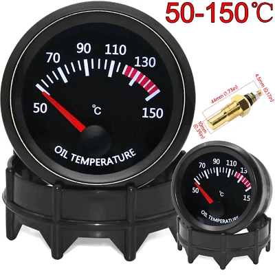 2" 52mm Universal Car Auto Oil Temperature Gauge Meter 50-150℃ With Sensor - Image 1 of 4