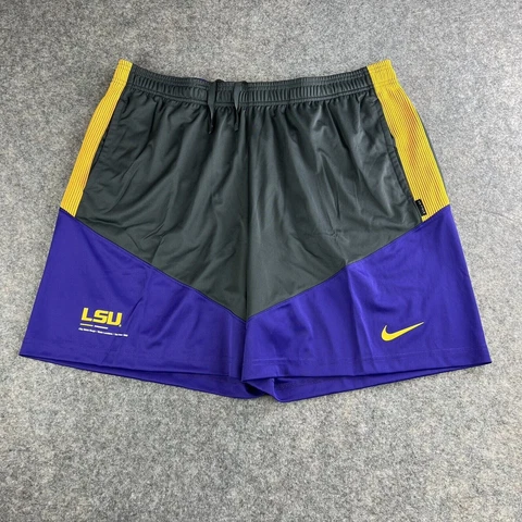 Nike Mens LSU Tigers Dri Fit Shorts Size Small S DN5718-060 Football Grey Purple Cover