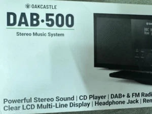 Oakcastle DAB500 CD FM DAB+ Radio Digital Bluetooth USB MP3 AUX Conector para Auriculares - Imagen 1 de 2