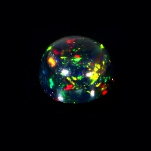 9 mm Natural Ethiopian Black Opal Round Cabochon, Opal Round Gemstone, 2.50 Ct . - Picture 1 of 6