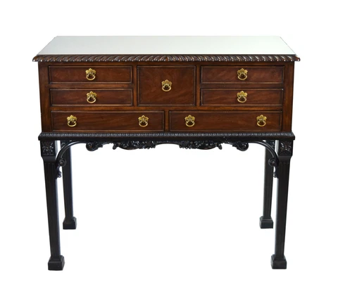 Chippendale Rococo Style Mahogany Silver Chest Sideboard Jewelry Cabinet Cover